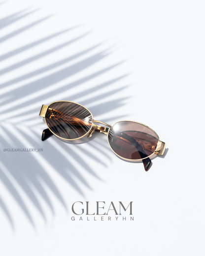 CELINE TRIOMPHE OVAL GOLD BROWN