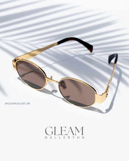 CELINE TRIOMPHE OVAL GOLD BROWN