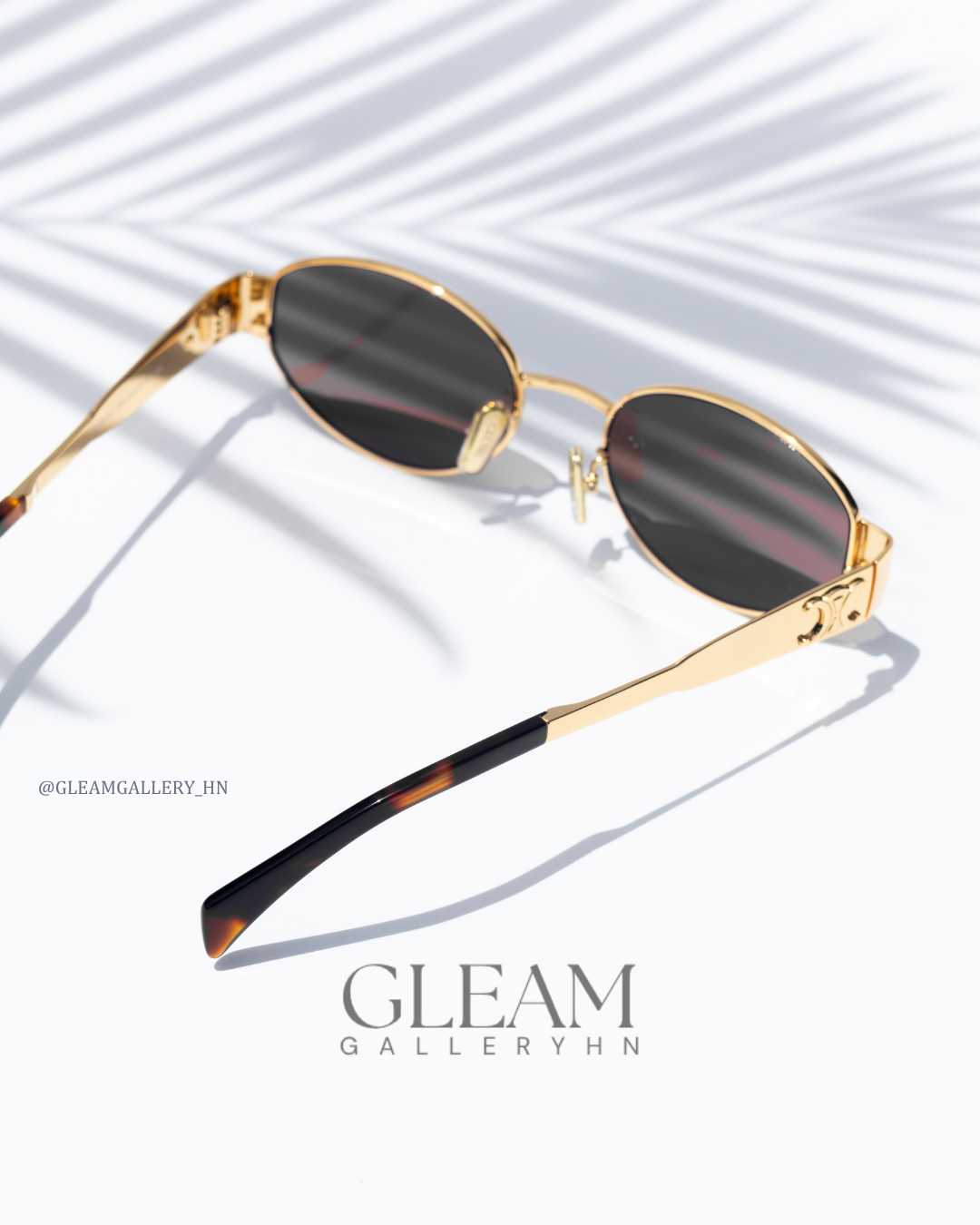 CELINE TRIOMPHE OVAL GOLD BROWN
