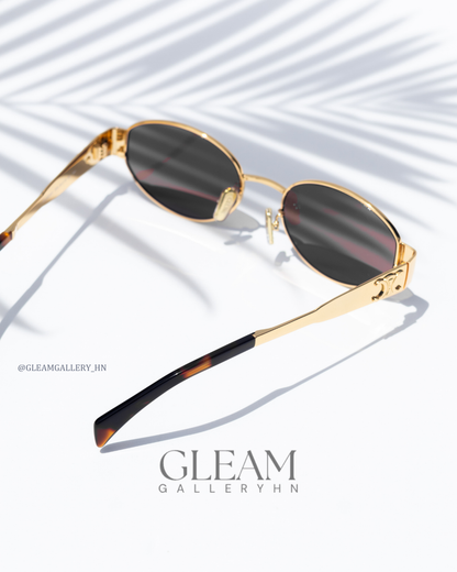 CELINE TRIOMPHE OVAL GOLD BROWN