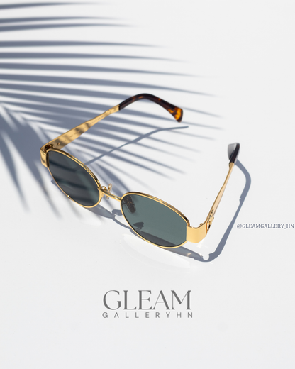 CELINE TRIOMPHE OVAL GOLD GREEN