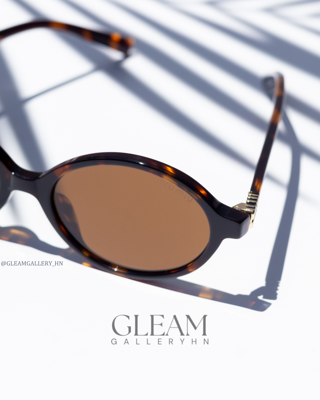 MIU MIU OVAL TORTOISE BROWN