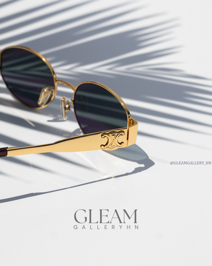 CELINE TRIOMPHE OVAL GOLD GREEN